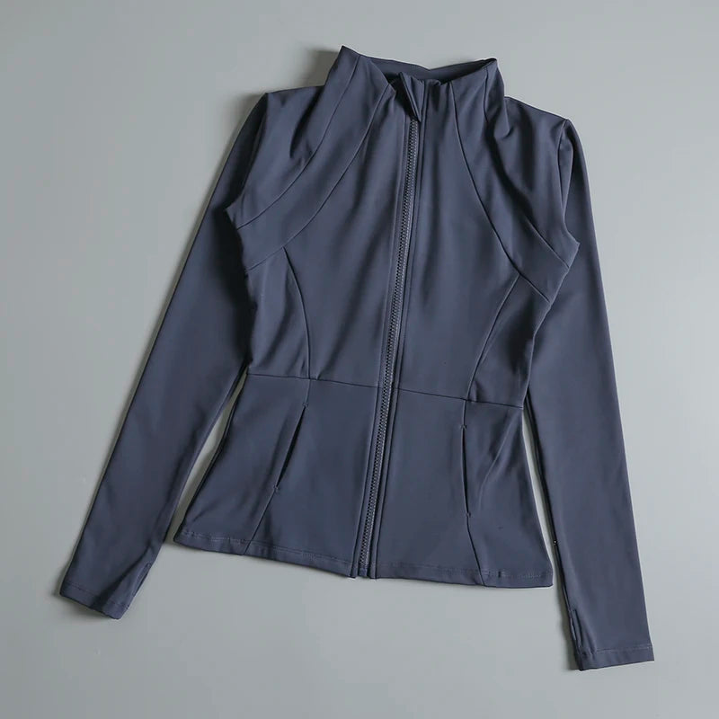Long Sleeve Stand-Up Collar Yoga Tops